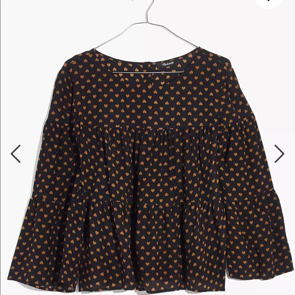 Madewell silk-tiered button back top
